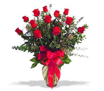 çiçek siparisi 11 adet kirmizi gül cam vazo  Ağrı online çiçek gönderme sipariş 