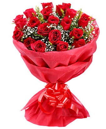 21 adet kırmızı gülden modern buket  Ağrı çiçek gönderme 