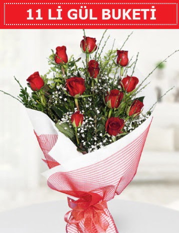 11 adet kırmızı gül buketi Aşk budur  Ağrı çiçek gönderme sitemiz güvenlidir 